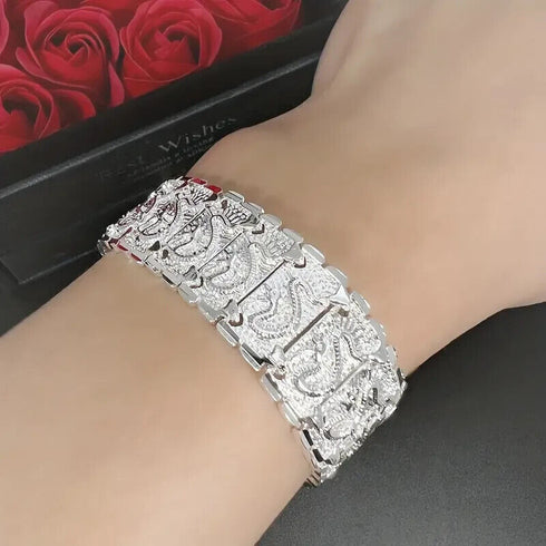 Delicate Vintage Men's Titanium Plated Creative Dragon Pattern Bracelet